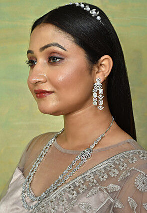 American Diamond Studded Layered Necklace Set