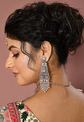 American Diamond Studded Layered Necklace Set