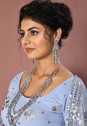 American Diamond Studded Layered Necklace Set