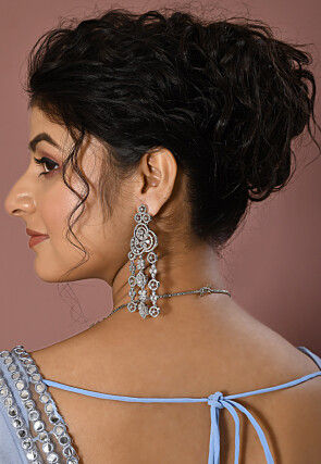 American Diamond Studded Layered Necklace Set