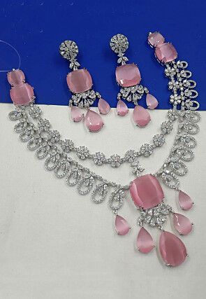 American Diamond Studded Layered Necklace Set