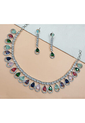 American Diamond Studded Necklace Set