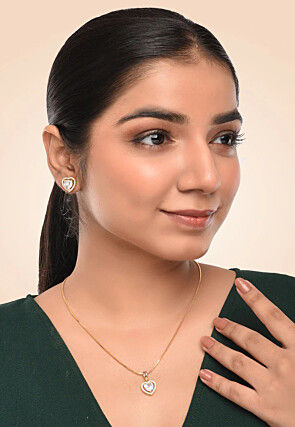 American Diamond Studded Pendant Set