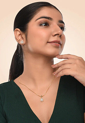 American Diamond Studded Pendant Set