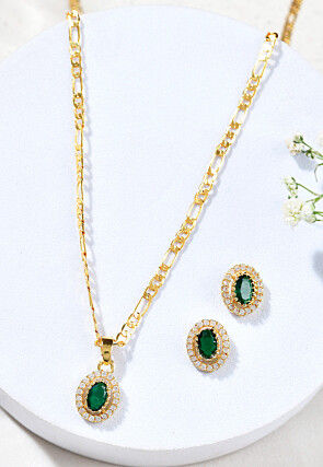 American Diamond Studded Pendant Set