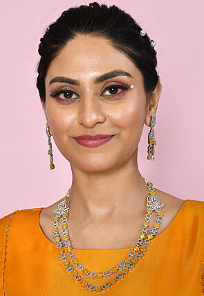 American Diamonds Studded Layered Necklace Set
