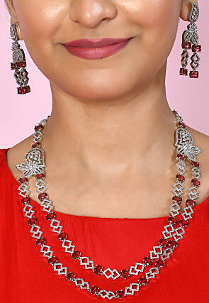 American Diamonds Studded Layered Necklace Set
