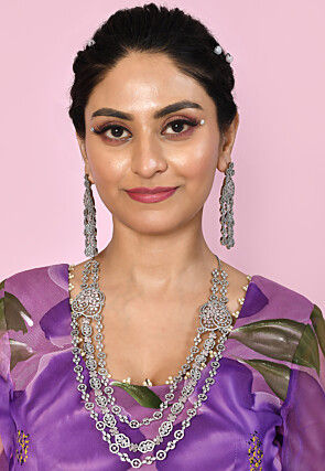 American Diamonds Studded Layered Necklace Set
