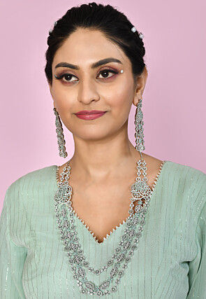 American Diamonds Studded Layered Necklace Set