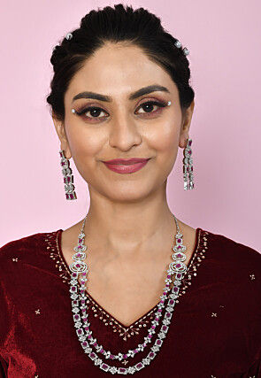 American Diamonds Studded Layered Necklace Set
