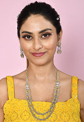 American Diamonds Studded Layered Necklace Set