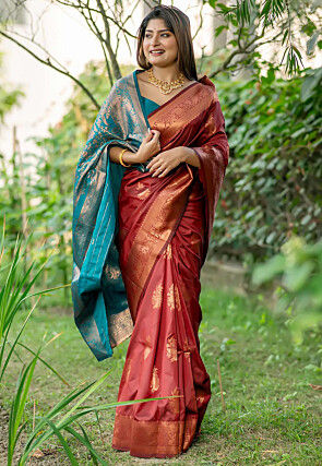 Banarasi Art Banarasi Silk Saree in Maroon