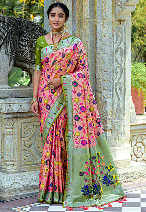 Blush of Elegance: Pink Banarasi Saree at Rs 1399.00, Munger