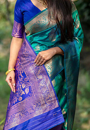 Banarasi Art Banarasi Silk Saree in Sea Green