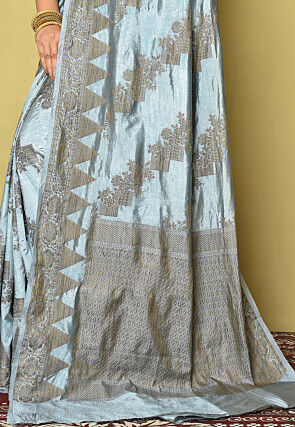 Banarasi Saree in Dusty Blue