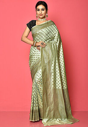 Banarasi Saree in Light Green