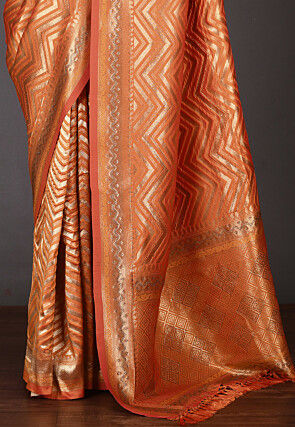 Banarasi Art Silk Saree in Orange