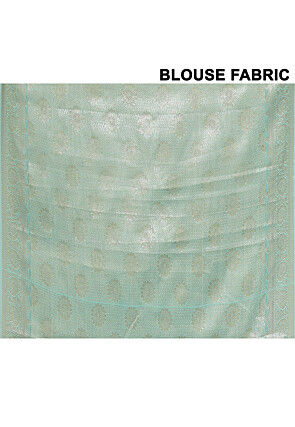 Banarasi Cotton Silk Saree in Light Blue