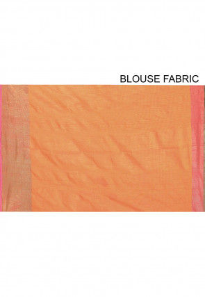 Banarasi Cotton Silk Saree in Orange