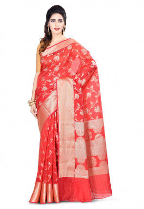 Banarasi Cotton Silk Saree in Pink