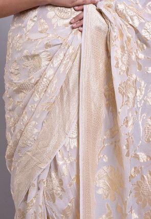 Banarasi Georgette Saree in White