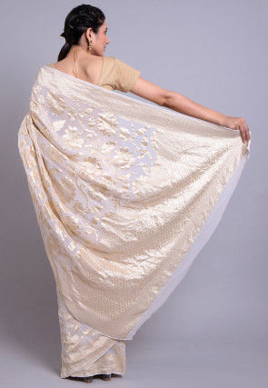 Banarasi Georgette Saree in White