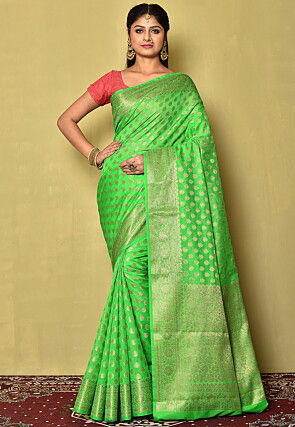 Banarasi Georgette Silk Saree in Green