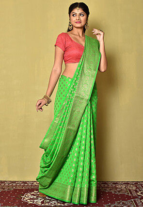 Banarasi Georgette Silk Saree in Green