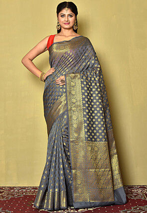 Banarasi Georgette Silk Saree in Grey