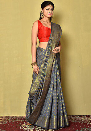 Banarasi Georgette Silk Saree in Grey