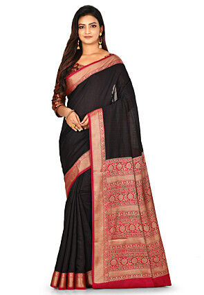 Banarasi Muga Silk Saree in Black