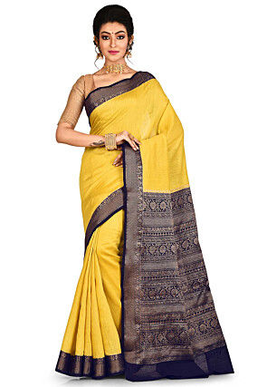 Banarasi Muga Silk Saree in Light Olive Green