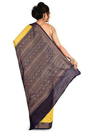 Banarasi Muga Silk Saree in Light Olive Green