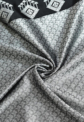 Banarasi Organza Tanchoi Saree in Dark Grey