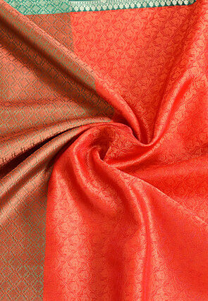 Banarasi Organza Tanchoi Saree in Orange