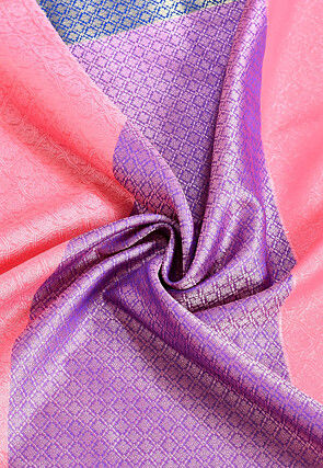 Banarasi Organza Tanchoi Saree in Pink