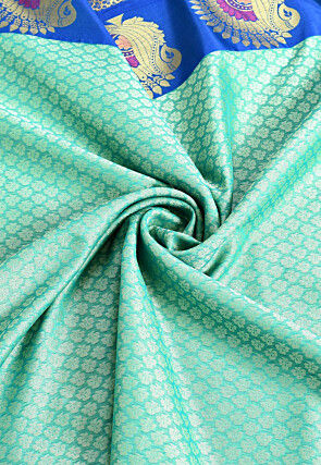 Banarasi Organza Tanchoi Saree in Sea Green