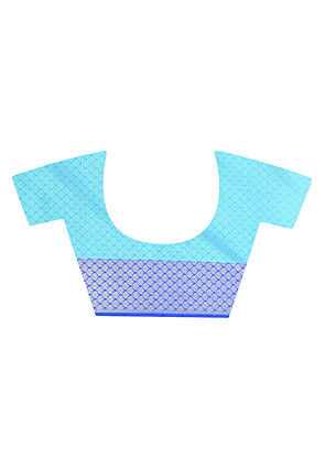 Banarasi Organza Tanchoi Saree in Turquoise