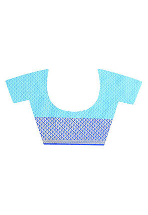 Banarasi Organza Tanchoi Saree in Turquoise