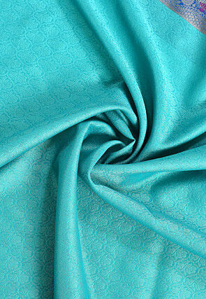 Banarasi Organza Tanchoi Saree in Turquoise