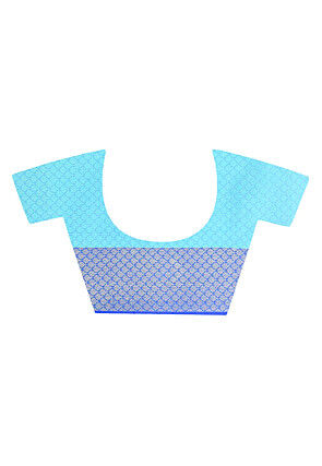 Banarasi Organza Tanchoi Saree in Turquoise