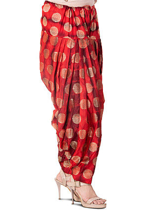 Banarasi Patiala in Shaded Red