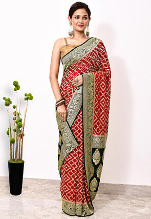 Banarasi Pure Chiffon Saree in Red