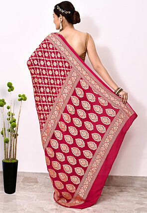 Banarasi Pure Chiffon Saree in Red