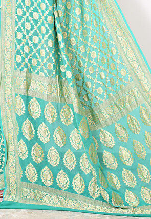 Banarasi Pure Chiffon Saree in Sea Green
