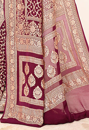 Banarasi Pure Chiffon Saree in Wine