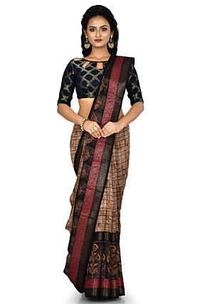 Banarasi Pure Cotton Handloom Saree in Beige