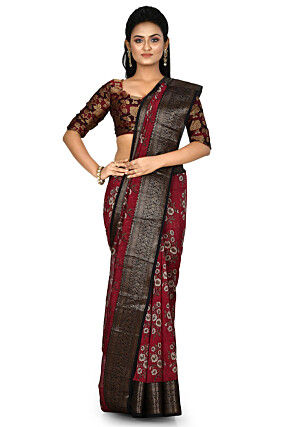Banarasi Pure Cotton Handloom Saree in Red