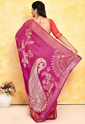 Banarasi Pure Matka Silk Saree in Magenta