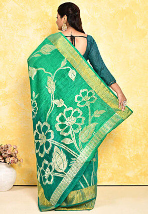 Banarasi Pure Matka Silk Saree in Teal Green